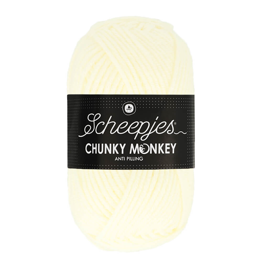 SCHEEPJES Chunky Monkey - 116 m / 100 g 2. barva: smetanová ( krémová ), 4. číslo barvy: 1005