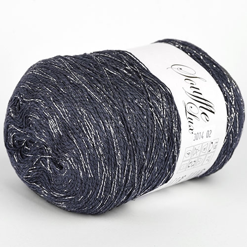 STENLI Souffle Lux Mono - 900 m / 310 g 4. číslo barvy: 3081 - jeansová tmavší, stříbrné vlákno