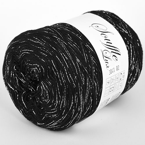 STENLI Souffle Lux Mono - 900 m / 310 g 4. číslo barvy: 3041 - černá, stříbrné vlákno