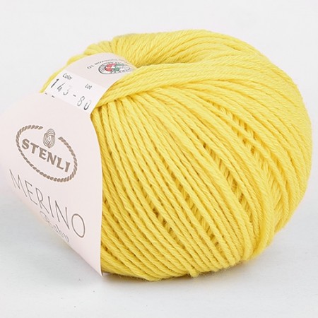 STENLI Merino Baby - 145 m / 50 g 2. barva: žlutá, 4. číslo barvy: 143