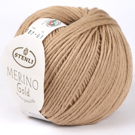 STENLI Merino Gold - 125 m / 100 g 2. barva: velbloudí, 4. číslo barvy: 687