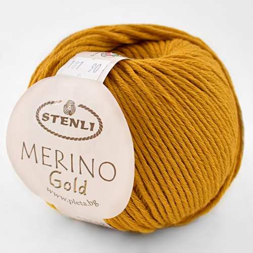 STENLI Merino Gold - 125 m / 100 g 2. barva: hořčicová, 4. číslo barvy: 181