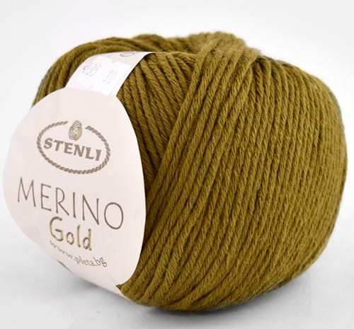 STENLI Merino Gold - 125 m / 100 g 2. barva: olivová, 4. číslo barvy: 835