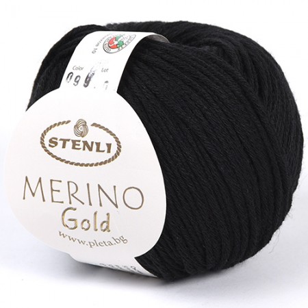 STENLI Merino Gold - 125 m / 100 g 2. barva: černá, 4. číslo barvy: 99
