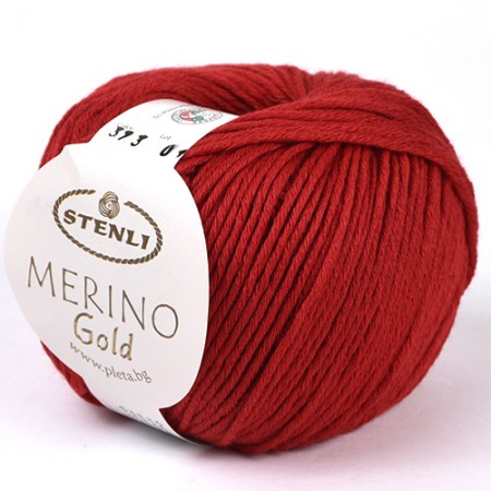 STENLI Merino Gold - 125 m / 100 g 2. barva: červená, 4. číslo barvy: 373