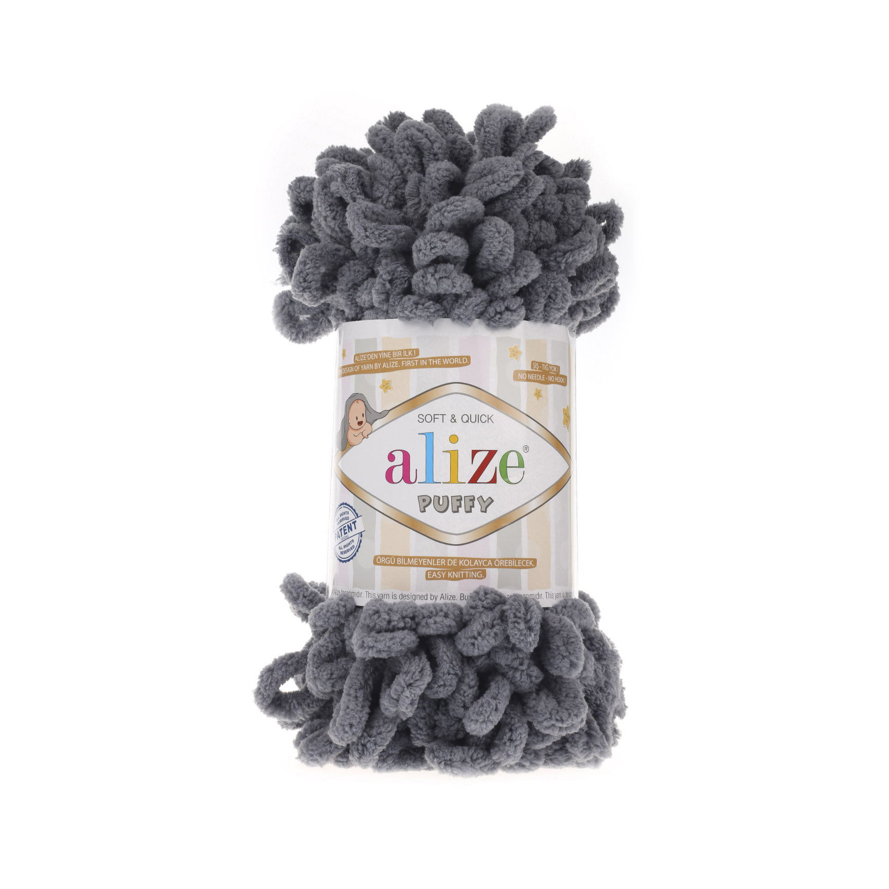 ALIZE Puffy - 9,2 m / 100 g 2. barva: chladná šedá, 4. číslo barvy: 87