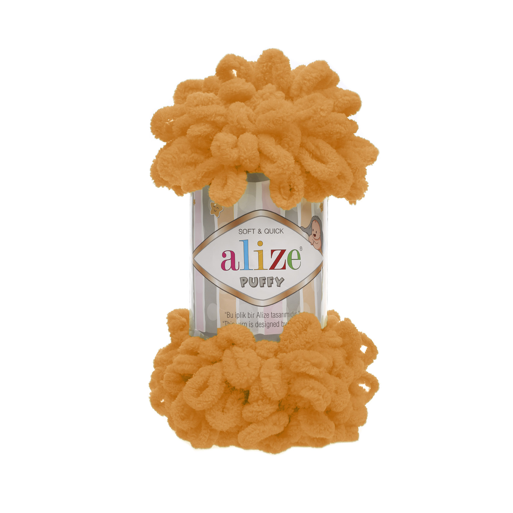 ALIZE Puffy - 9,2 m / 100 g 2. barva: oranžová, 4. číslo barvy: 336