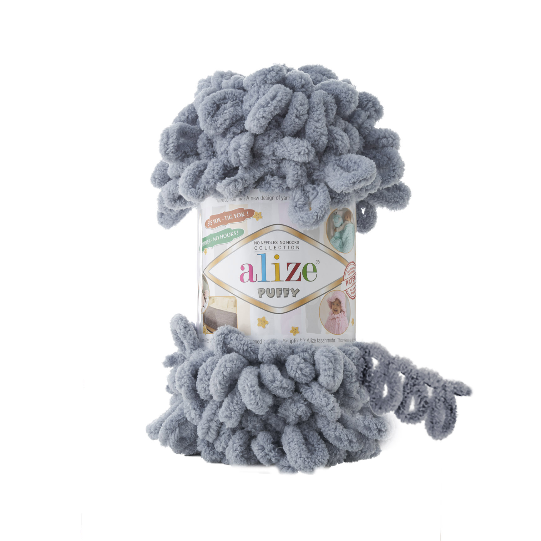 ALIZE Puffy - 9,2 m / 100 g 2. barva: šedá, 4. číslo barvy: 428