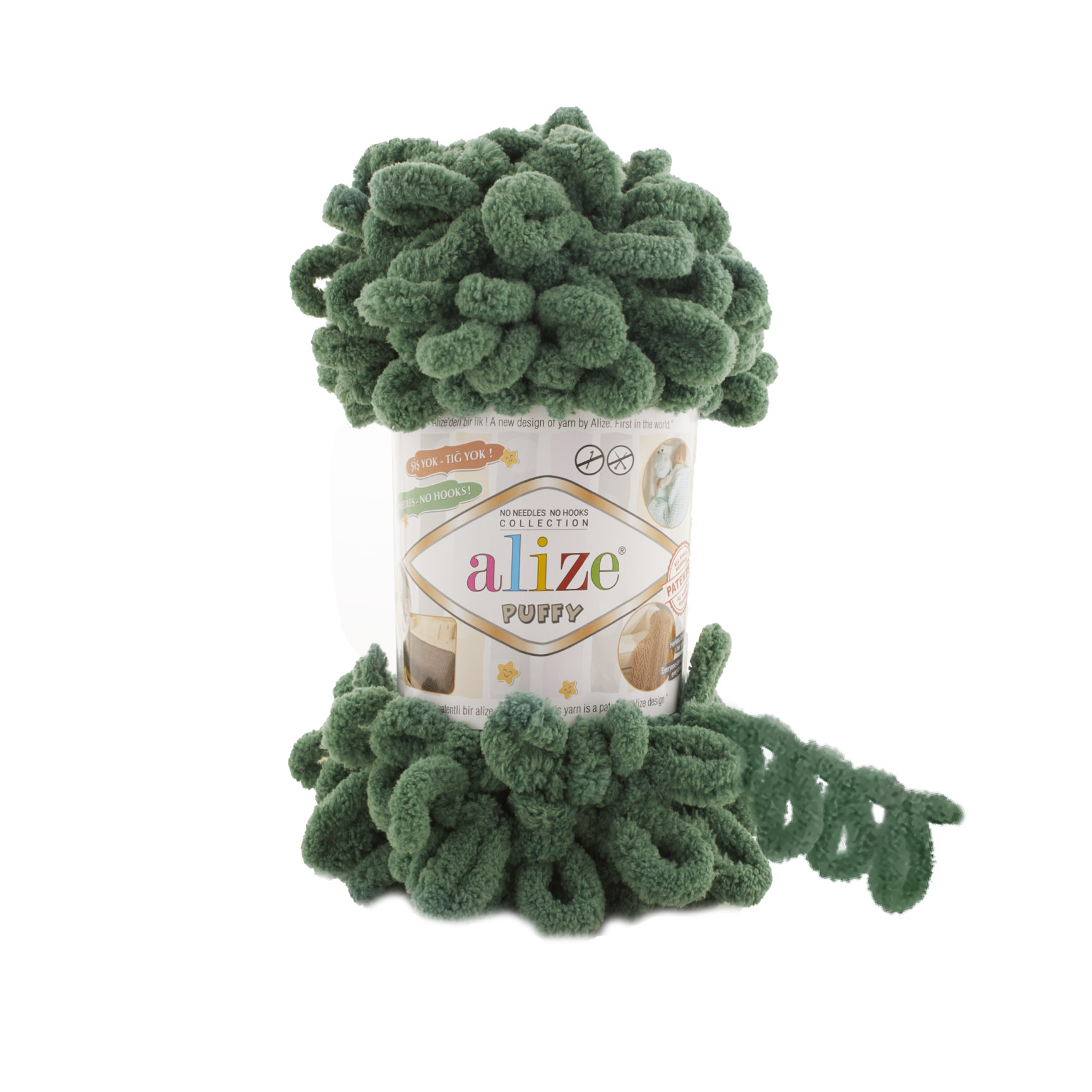 ALIZE Puffy - 9,2 m / 100 g 2. barva: borová, 4. číslo barvy: 532