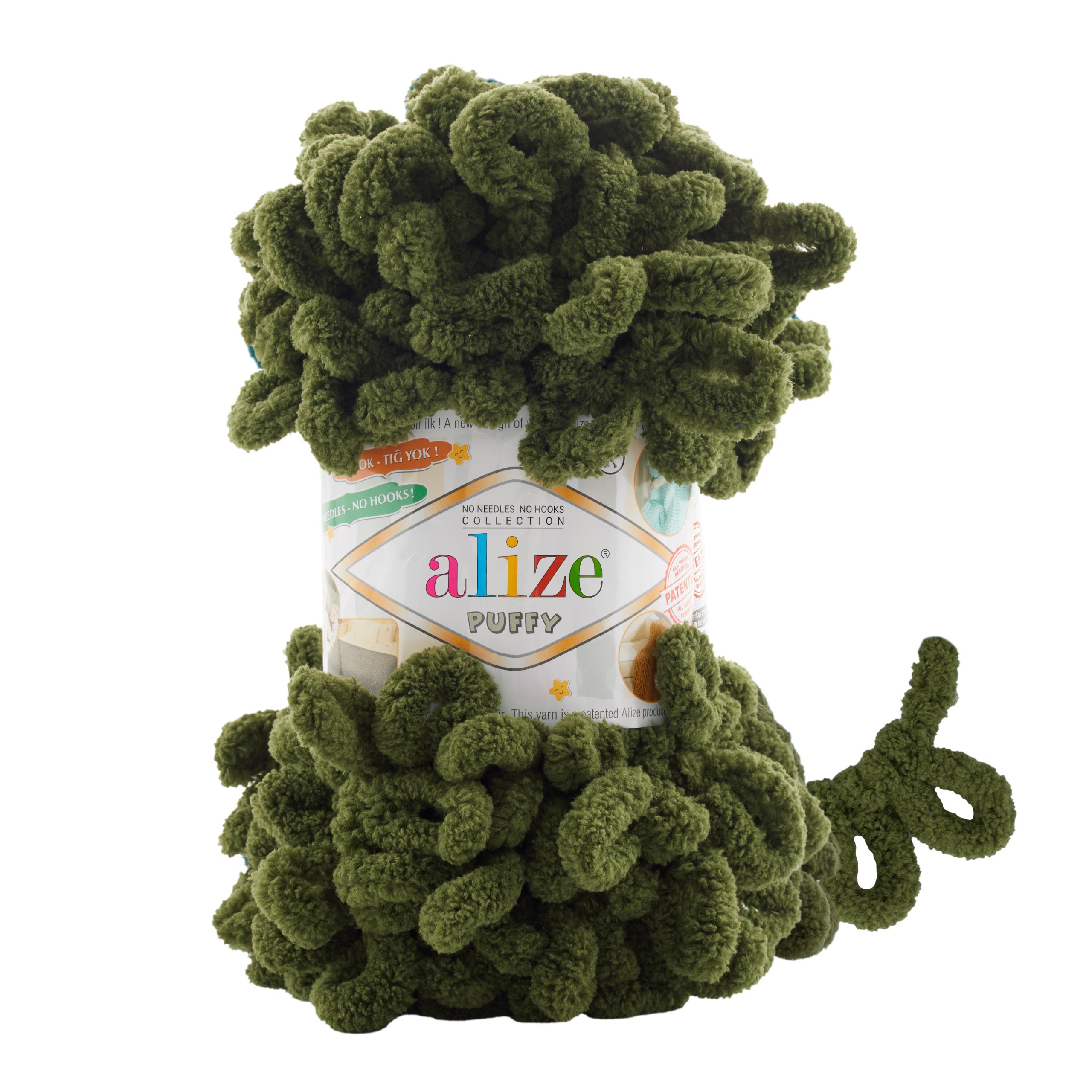 ALIZE Puffy - 9,2 m / 100 g 2. barva: khaki, 4. číslo barvy: 620