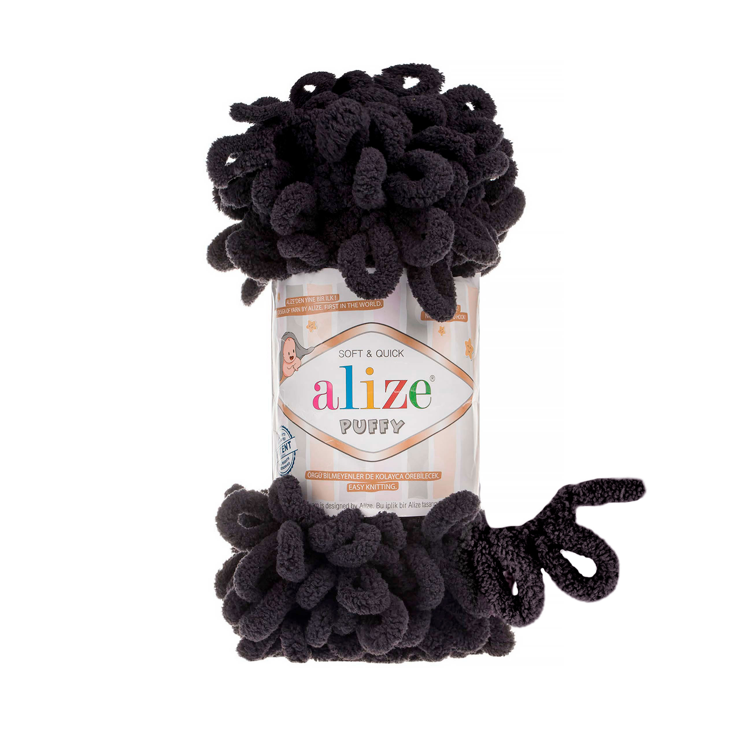 ALIZE Puffy - 9,2 m / 100 g 2. barva: černá, 4. číslo barvy: 1060
