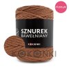 PREMIUM sznurek bawelniany by KOKONKI 5mm rolka 100m cieply braz
