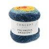 yarn wool polynesiagradient knit cotton linen viscose blue rose yellow orange spring summer katia 300 fhd
