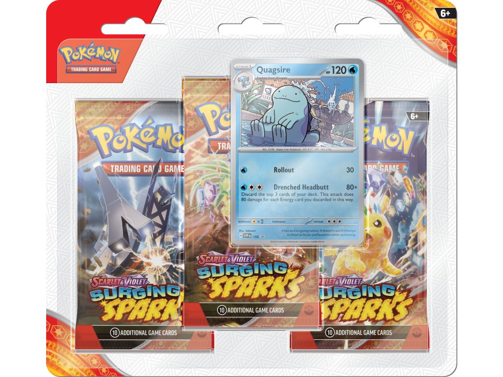 Pokemon TCG Scarlet Violet Surging Sparks Three Booster Blister Quagsire EN copy 1 94839