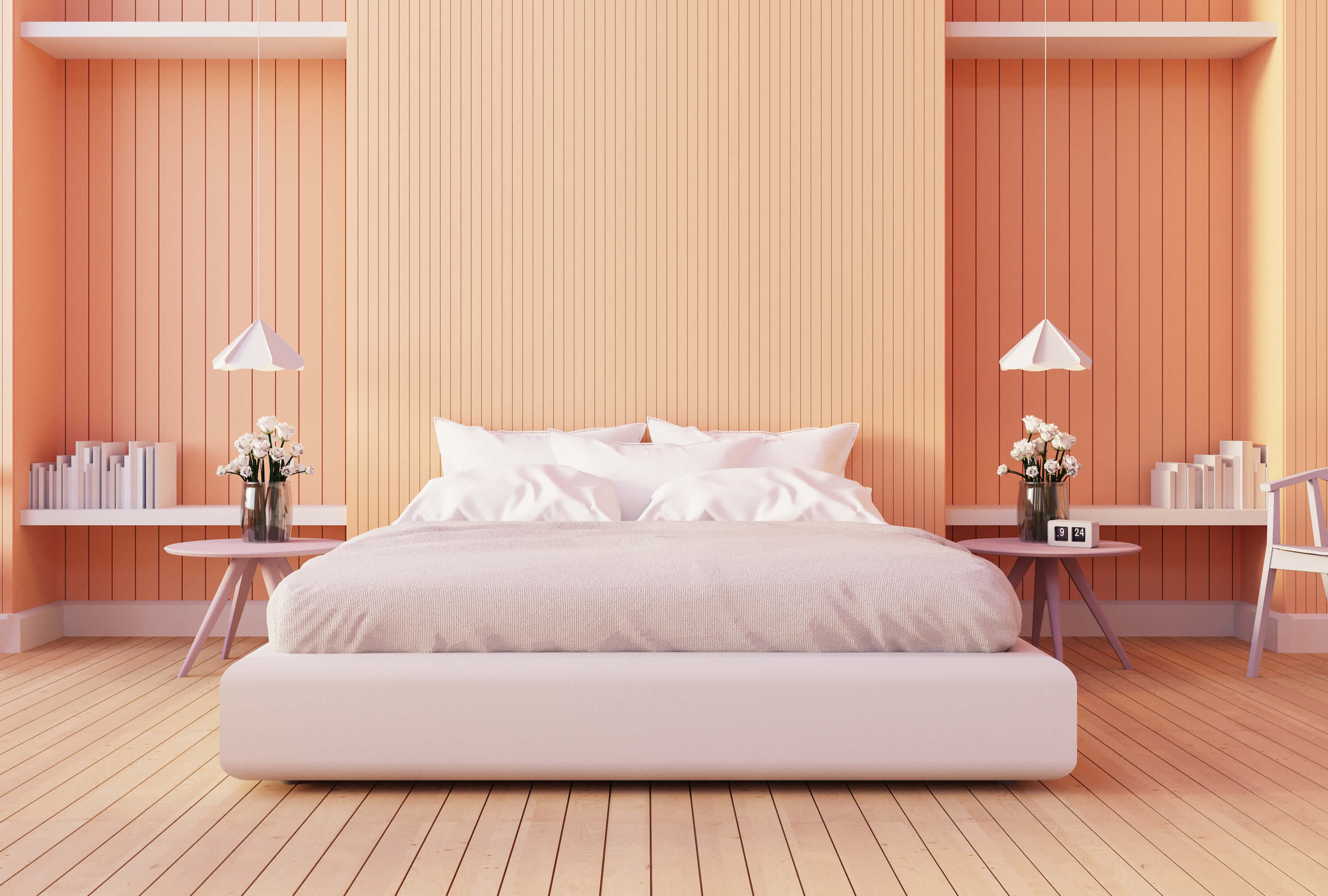 barva-roku-2024-peach-fuzz-interier-stena-postel