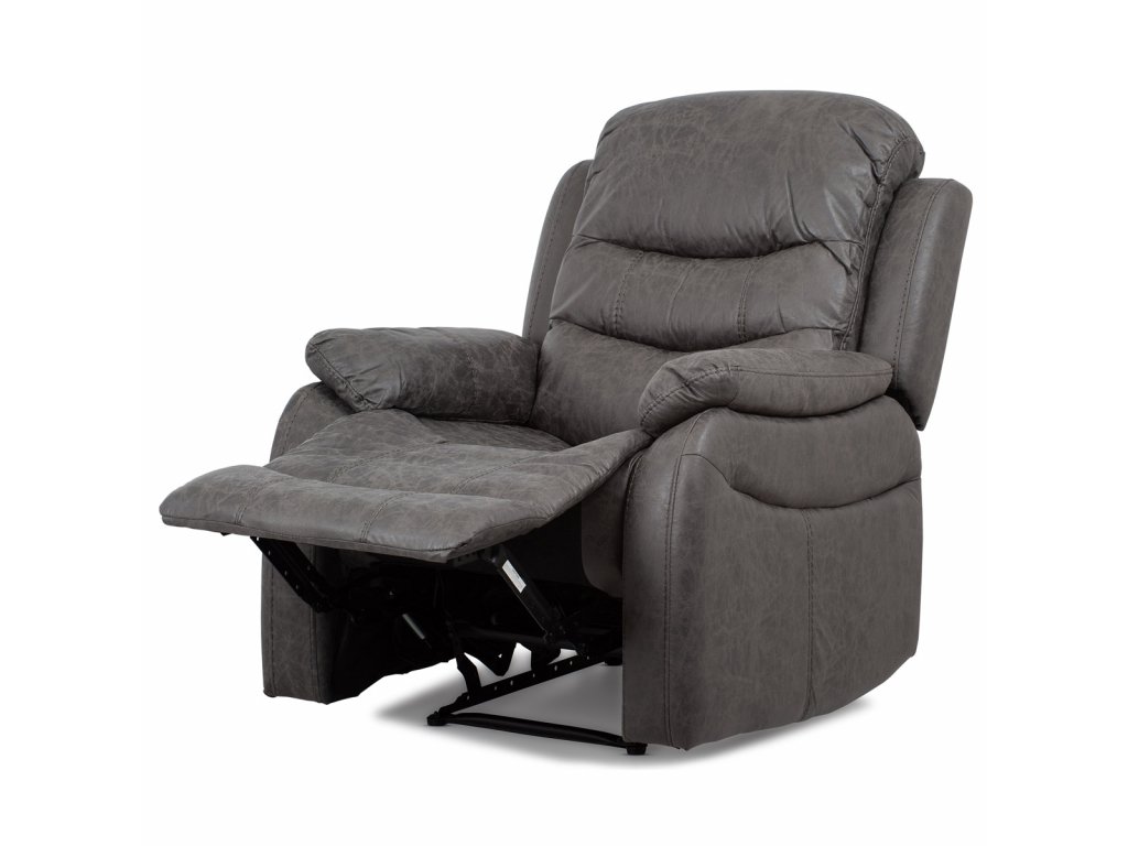 TV a relaxační křeslo, manuální polohování, potah šedá látka v dekoru vintage ků TV-4086 GREY