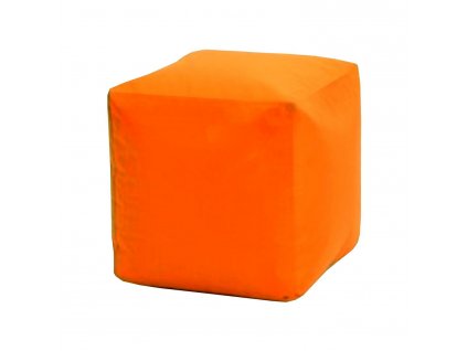 Sedací taburet CUBE oranžový s náplní