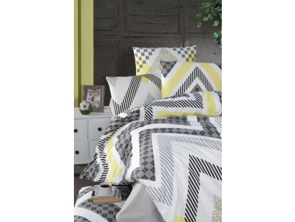 Povlečení francouzské krep 220x220, 70x90 Zigzag grey