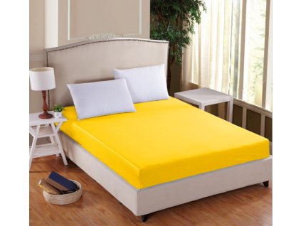 728478 728478 prosteradlo deluxe mako jersey s lycrou syte zlute