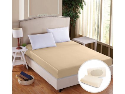 Prostěradlo DELUXE Smetanová 90/200/30 Mikroflanel