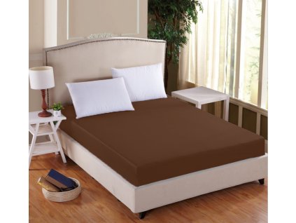 728466 728466 prosteradlo deluxe mako jersey s lycrou cokoladova