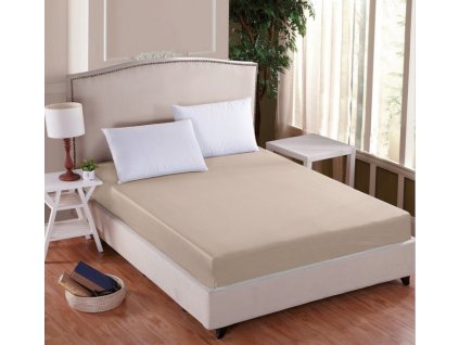 728469 728469 prosteradlo deluxe mako jersey s lycrou latte