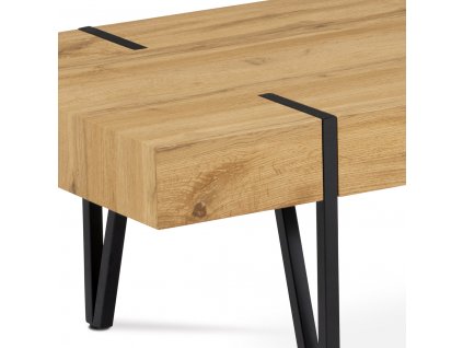 Konferenční stolek 110x60x42, MDF divoký dub, kov černá matná
