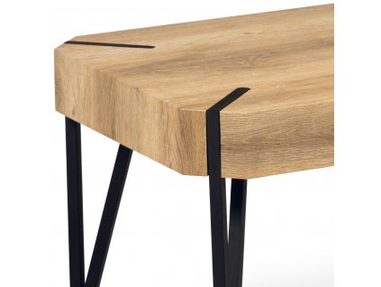 Konferenční stolek 110x60x42, MDF bělený dub, kov černý mat AHG-241 OAK2