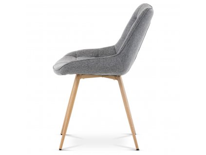 Židle jídelní, šedá látka, kovové nohy, 3D dekor dub CT-394 GREY2