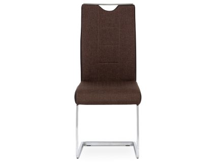 Jídelní židle chrom / hnědá látka + hnědá koženka DCL-410 BR2