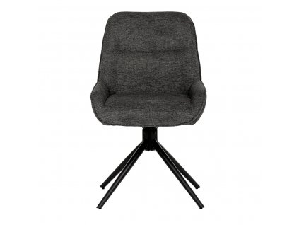 Židle jídelní a konferenční, tmavě šedá látka, černé kovové nohy,  otočná P90°+ L 90° s vratným mechanismem - funkce res