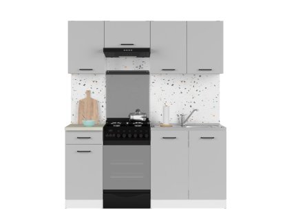Kuchyňská linka Junona Modul verze2 BBL TAFLA 170 cm, bílá/světle šedý lesk
