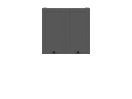 Horní kuchyňská skříňka Junona Line RAMKA G2D/80/57, bílá/grafit