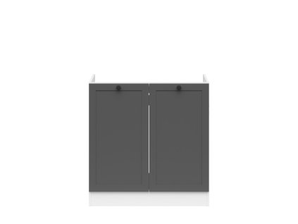 Spodní dřezová kuchyňská skříňka Junona Line RAMKA DK2D/80/82, bílá/grafit