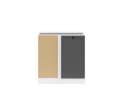 Spodní rohová kuchyňská skříňka Junona Line RAMKA BBL DNW/100/82-L, bílá/grafit