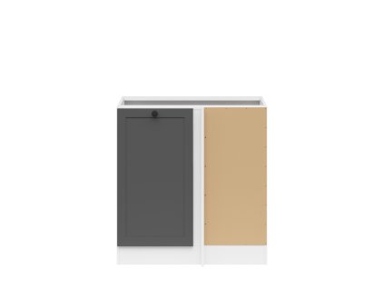 Spodní rohová kuchyňská skříňka Junona Line RAMKA BBL DNW/100/82-P, bílá/grafit
