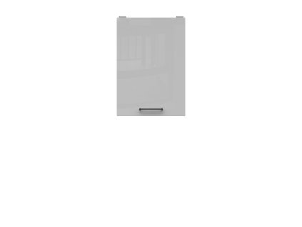 Horní kuchyňská skříňka Junona Line TAFLA G1D/40/57-LP, bílá/světle šedý lesk