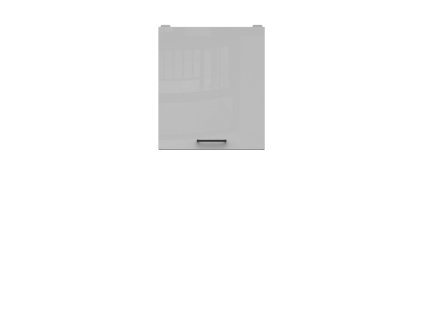 Horní kuchyňská skříňka Junona Line TAFLA G1D/50/57-LP, bílá/světle šedý lesk
