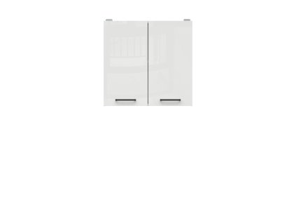 Horní kuchyňská skříňka Junona Line TAFLA G2D/60/57, bílá/bílá křída lesk