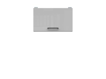 Horní kuchyňská skříňka Junona Line TAFLA GO/50/30, bílá/světle šedý lesk