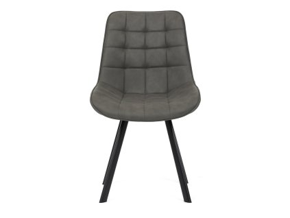 Židle jídelní, šedá látka v dekoru broušené kůže, černý kov HC-V3066 GREY3