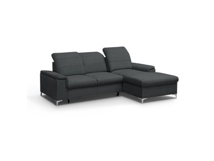 BENETON MINI - Pravá rohová sedací souprava - látka GRAFITOVÁ -VENA 20 - kolekce "MRS"(Bergamo mini) (K250-S) NOVÁ LÁTKA