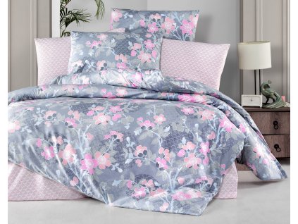 Povlečení francouzské krep 220x200, 70x90 Sarah pink
