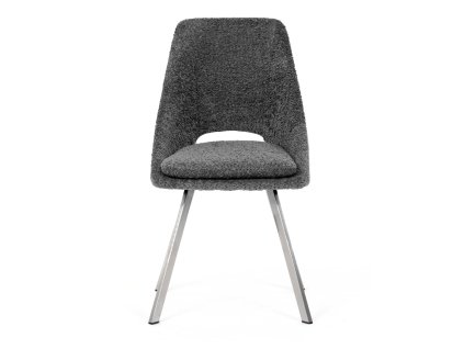Židle jídelní, šedá látka, kovové nohy, broušená nerez. DCL-W1174 GREY2