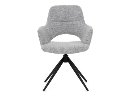 Židle jídelní, šedá látka, 360° vratný mechanismus, černý kov DCH-D1320 GREY2