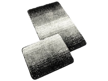 Koupelnová sada předložek SILVER 60x100+60x50cm šedá/černá