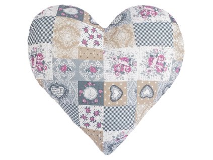 Polštářek srdíčko patchwork love