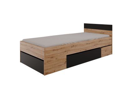 Multifunkční postel 90x200 COMBI dub Artisan/černá