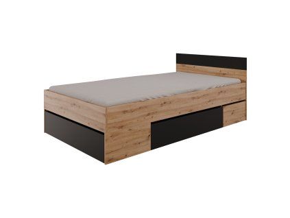 Multifunkční postel 120x200 COMBI dub Artisan/černá