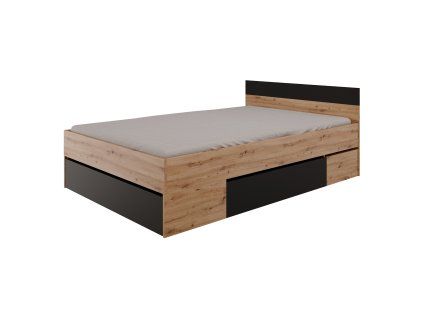 Multifunkční postel 140x200 COMBI dub Artisan/černá